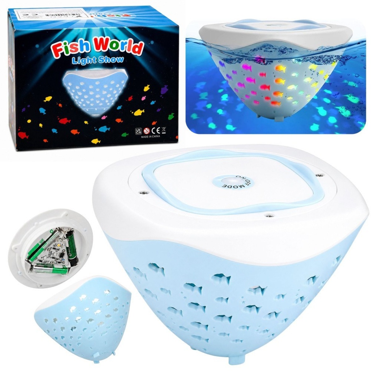 LED baseina gaisma — peldoša zivtiņas formas ūdens gaisma, IP68, 6 v
