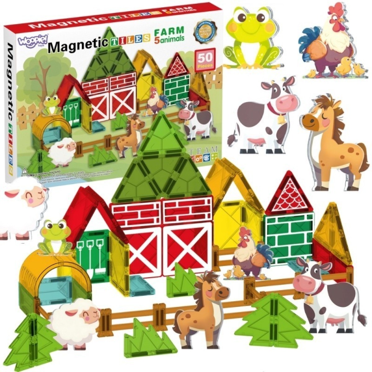 Magnetklotsid FARM, 5 looma, 30 osaline