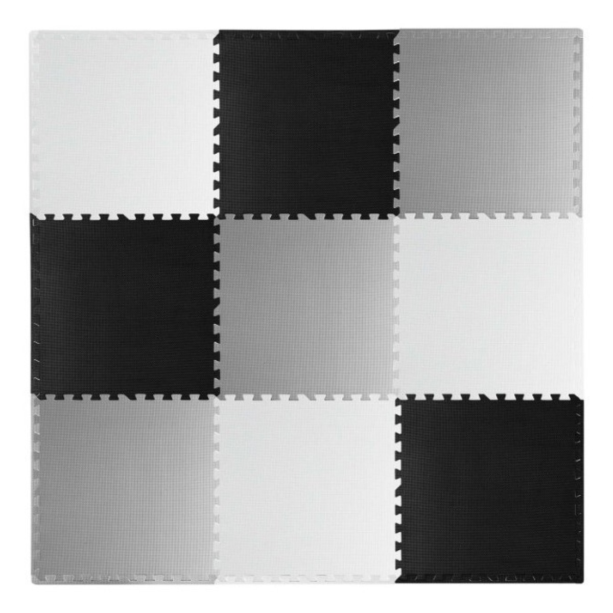 Suur puslematt must/hall/valge 180x180cm 9 osa