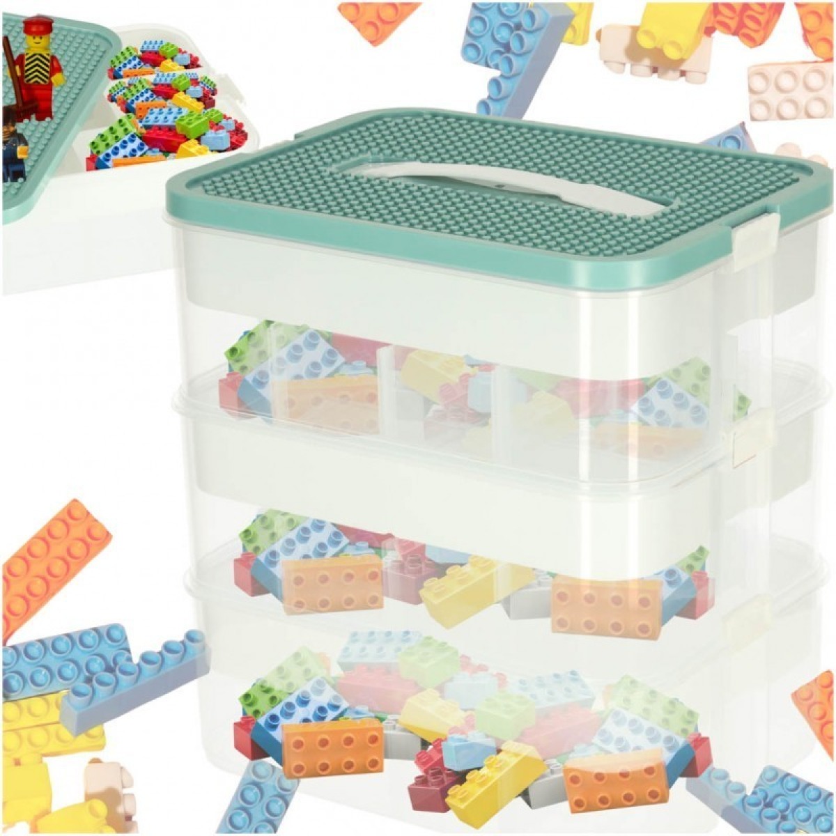 Karp panipaik sektsioonidega 3 tasandit lego klotsidele jm