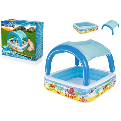 Täispuhutav lastebassein varikatusega Bestway, 140 x 140 x 114 cm
