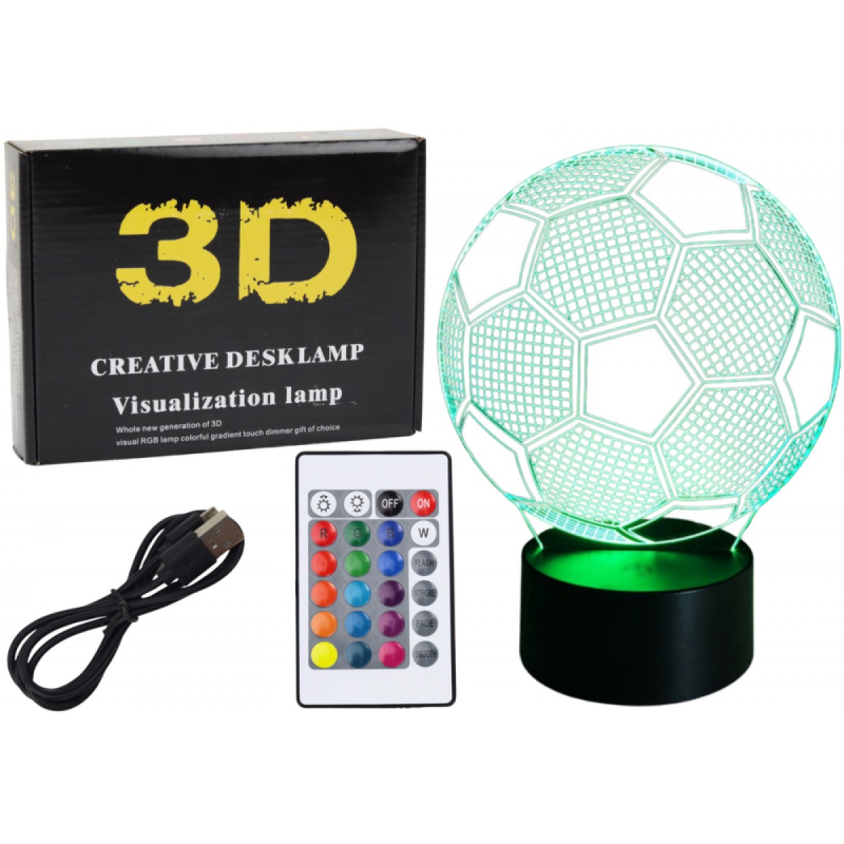 Bezvadu 3D LED futbola lampa ar tālvadības pulti