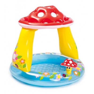 Täispuhutav laste suplusbassein kärbseseene katusega, Intex, 45 l