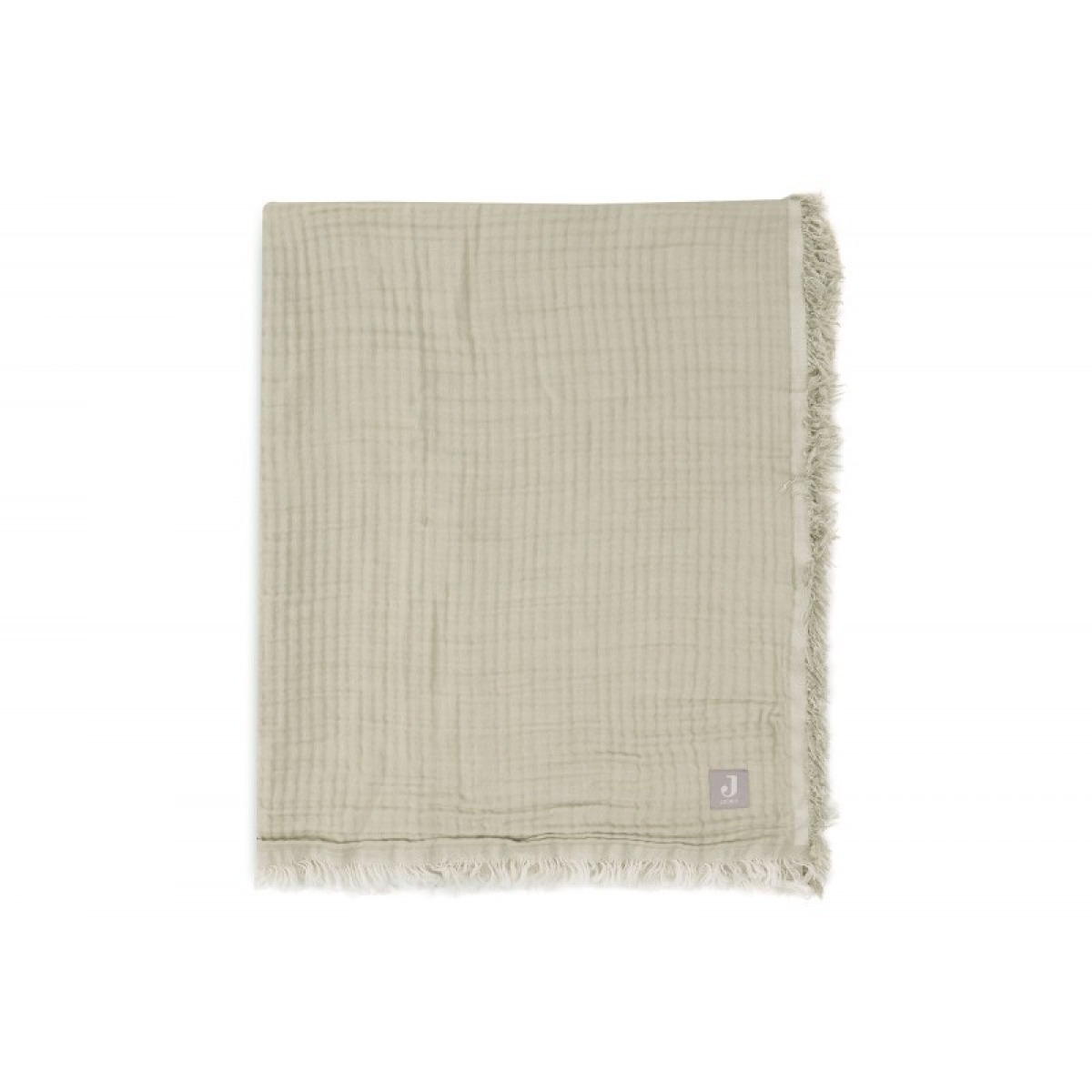 Mazulistekk 75x100cm Fringe Olive Green/Ivory GOTS