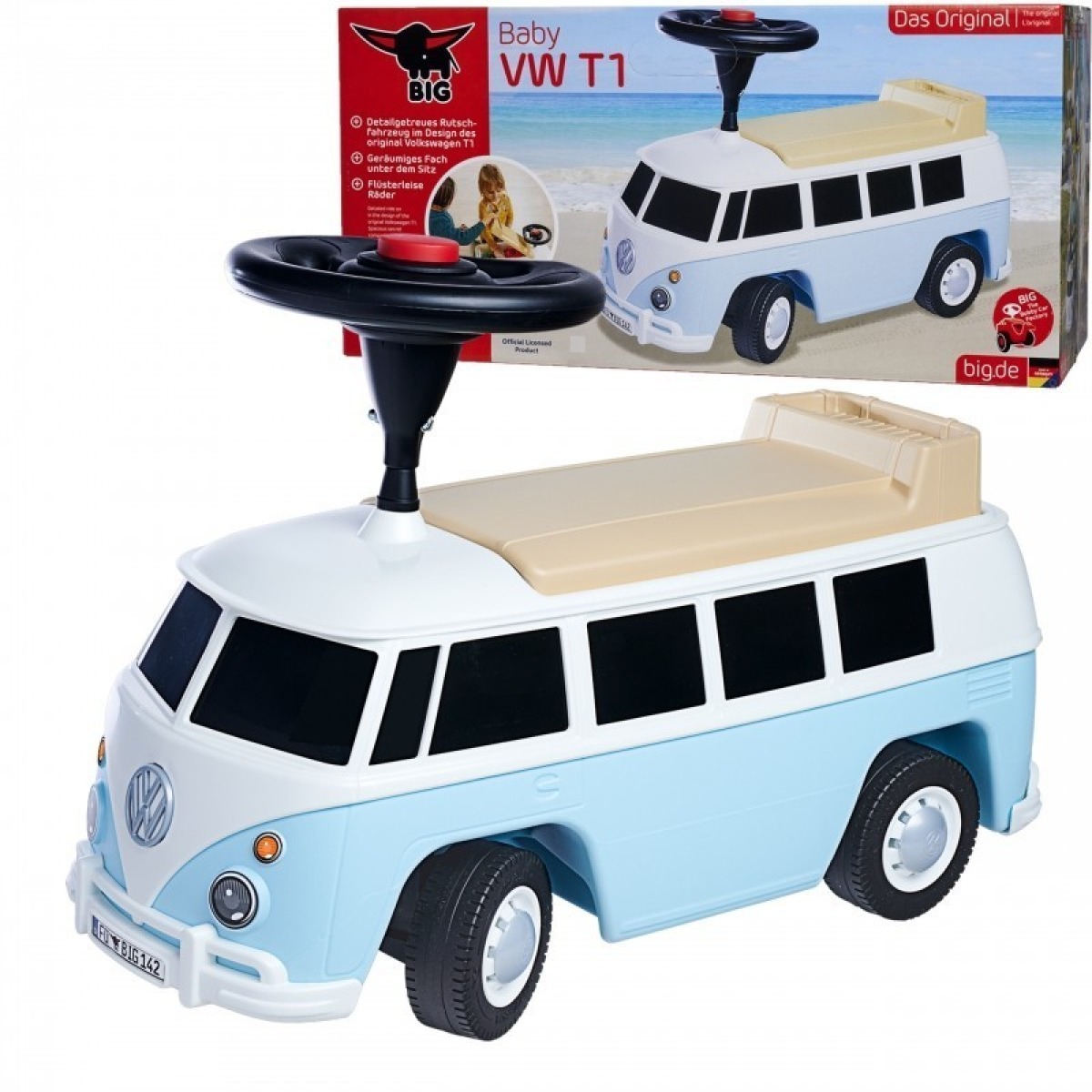 BIG Volkswagen furgoniņš — braucamā automašīna, zils, no 2 gadu vecuma