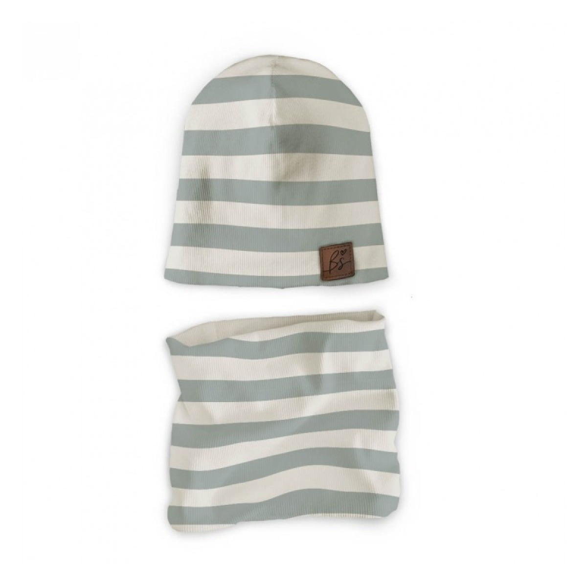 Müts ja torusall komplekt Ribbed, Stripes mineral blue