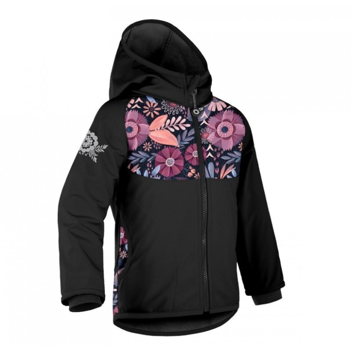 Bērnu softshell jaka ar flīsa oderi Basic, melna/magic fl