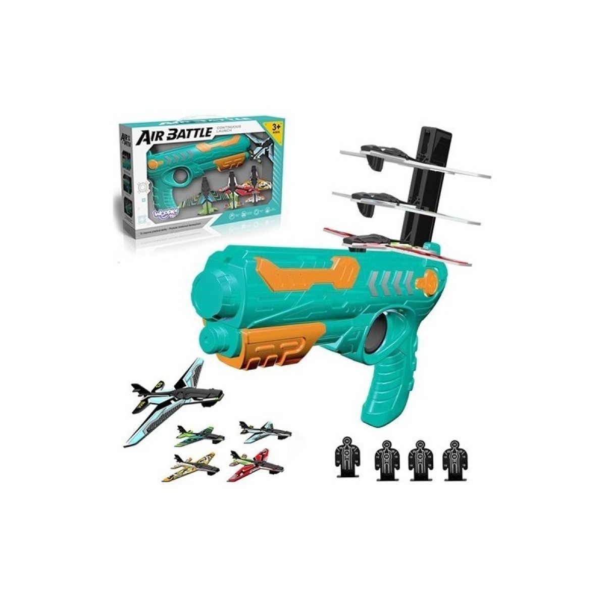 Püstol lennukiheitja automaatne + 4 lennukit