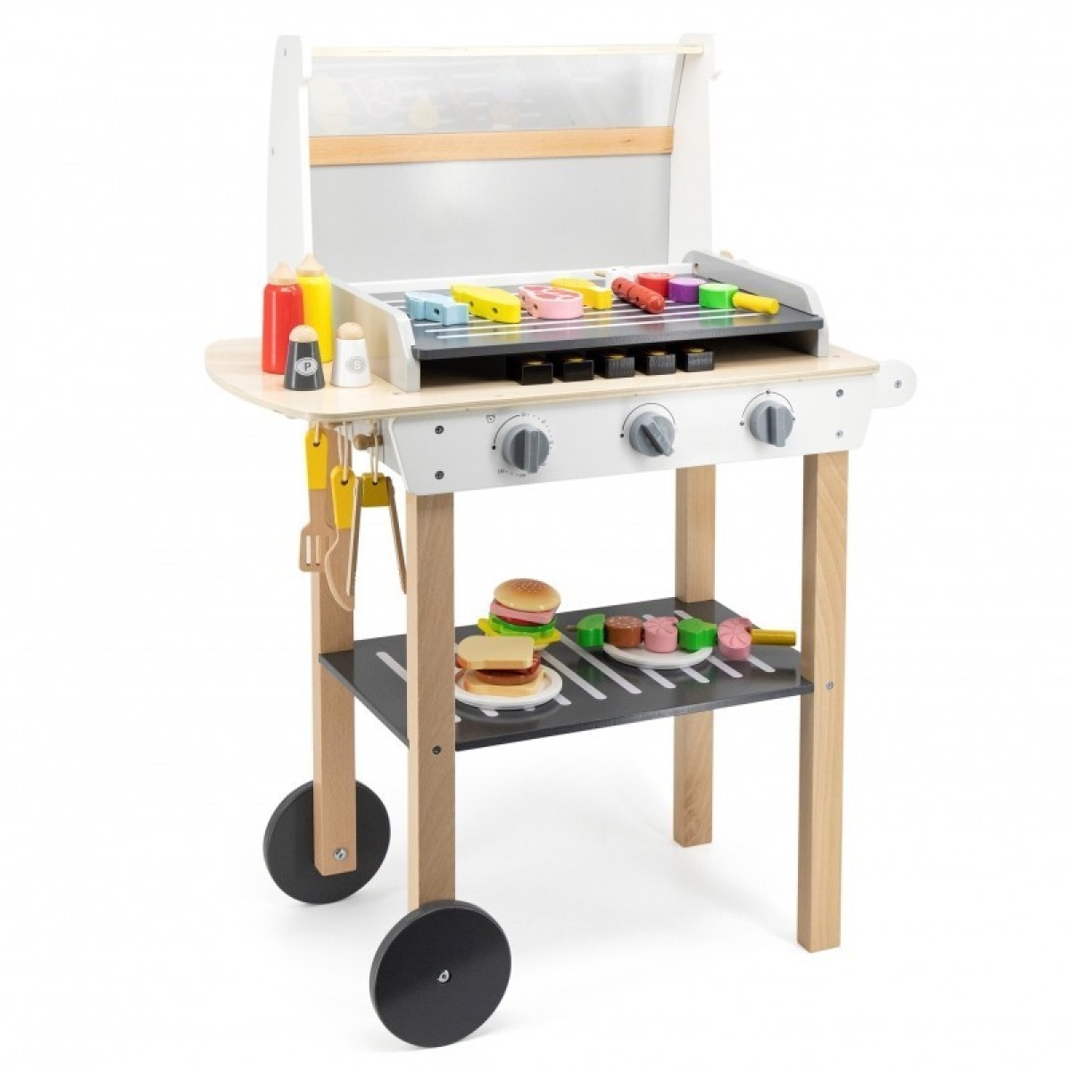 Bērnu koka mängu grill + 47 aksessuaari