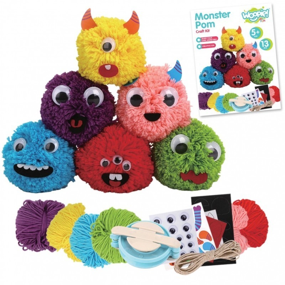 Woopie ART & FUN briesmoņu veidošanas komplekts ar dziju un filcu