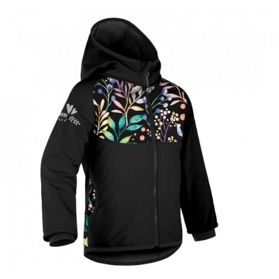 Laste softshell jope fliisvoodriga Basic, must/berry