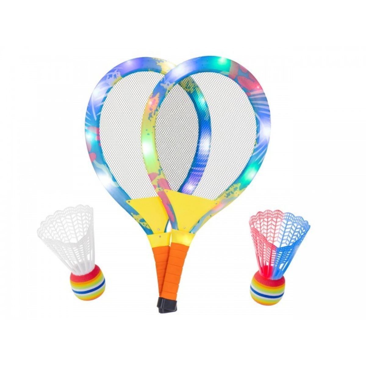 LED apgaismotas raketes un badmintona bumbiņas