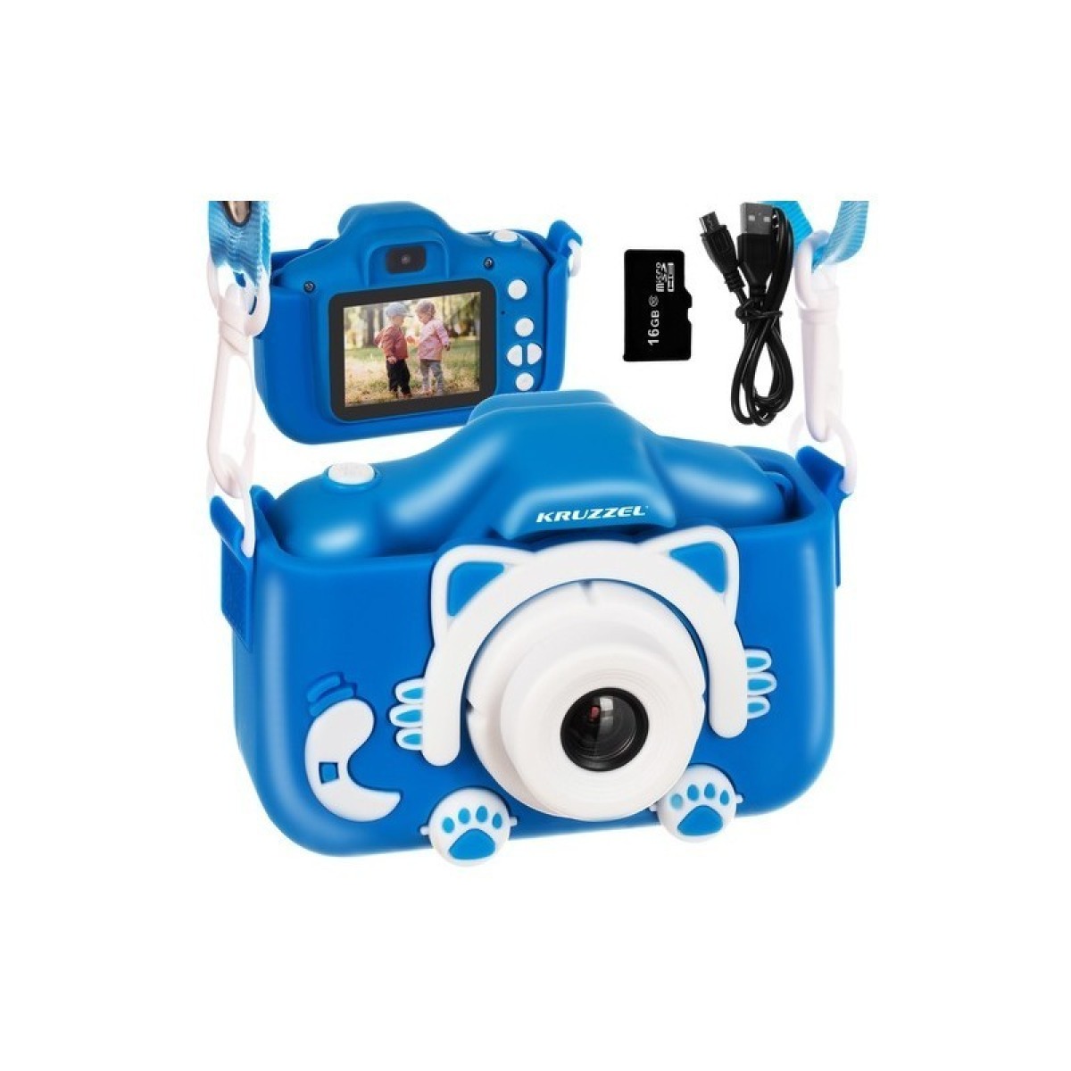 Bērnu digitālā fotokamera, zila