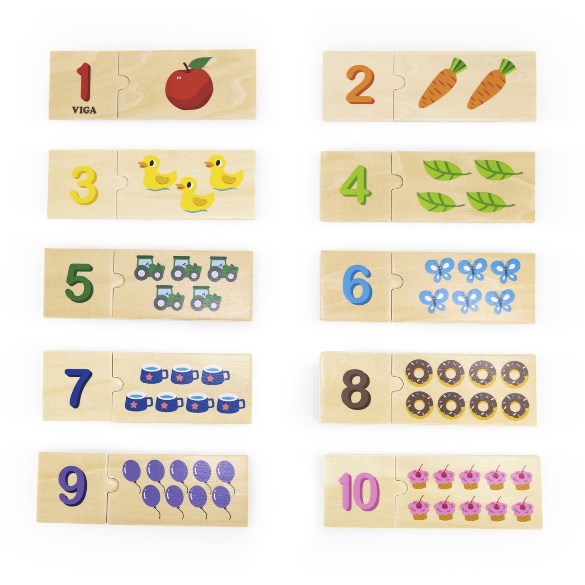 Koka pusle komplekt, mis sobib numbritega Montessori pusle
