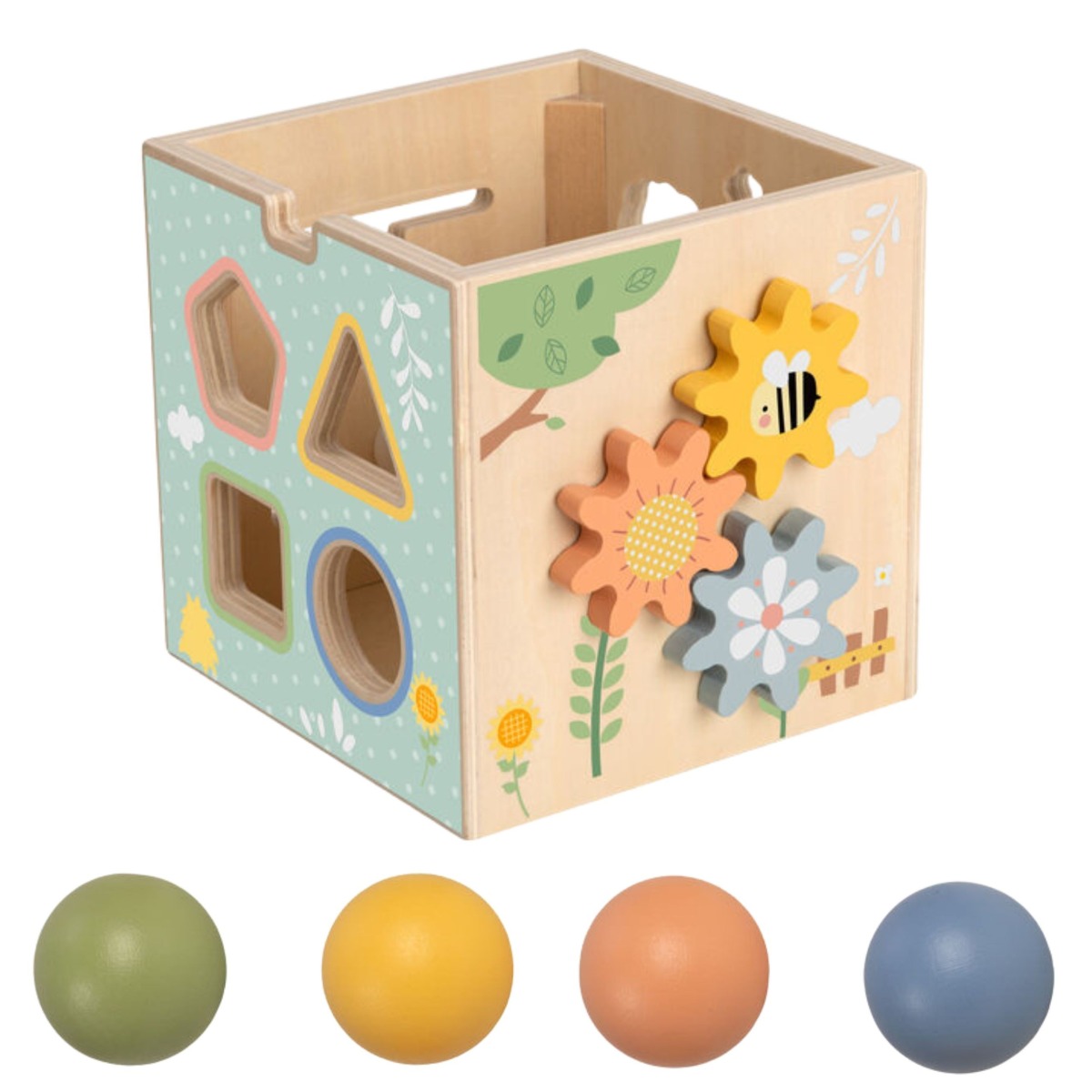 TOOKY TOY koka izglītojošais kubs 5 vienā, 27 detaļas