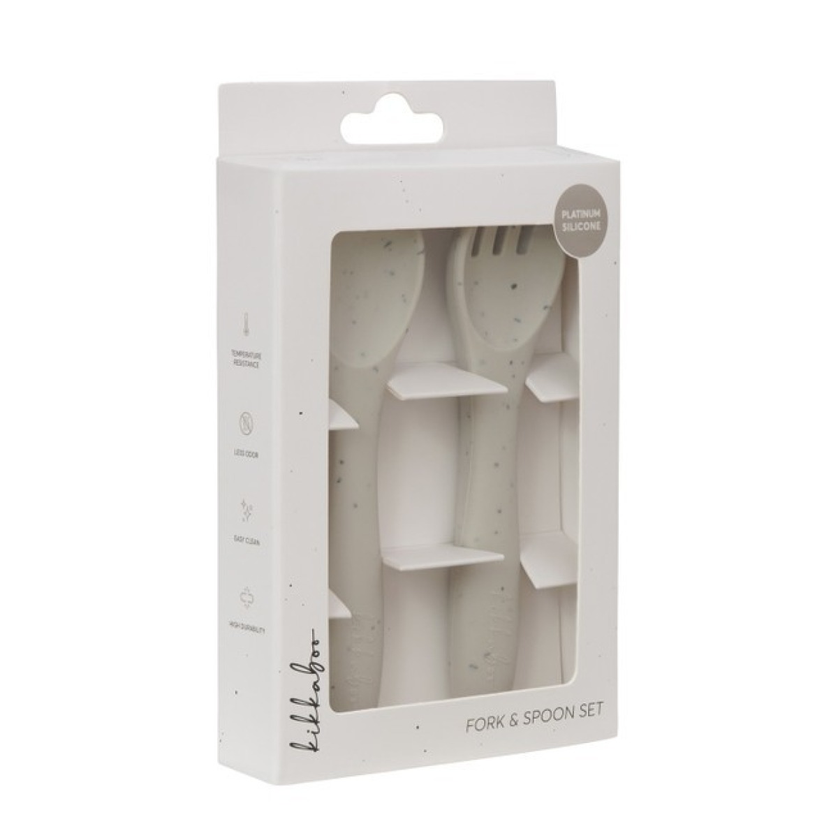 Bērnu kahvel ja lusikas komplekt, Platinum Silicone Sand