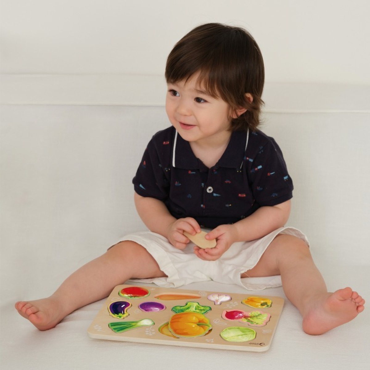 Classic World Montessori koka dārzeņu puzle