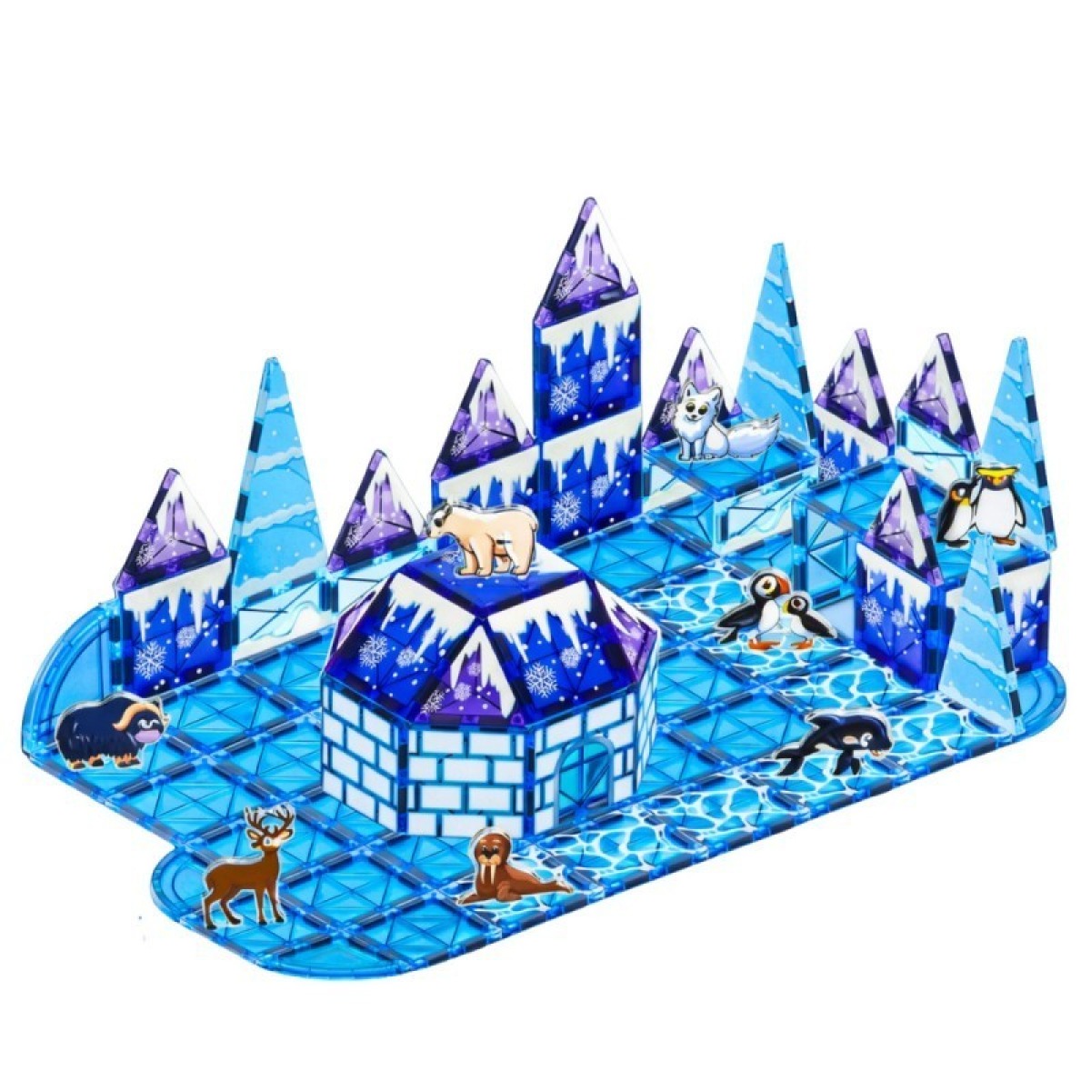 Zilie magnētiskie klucīši Ice Land, 94 gab.