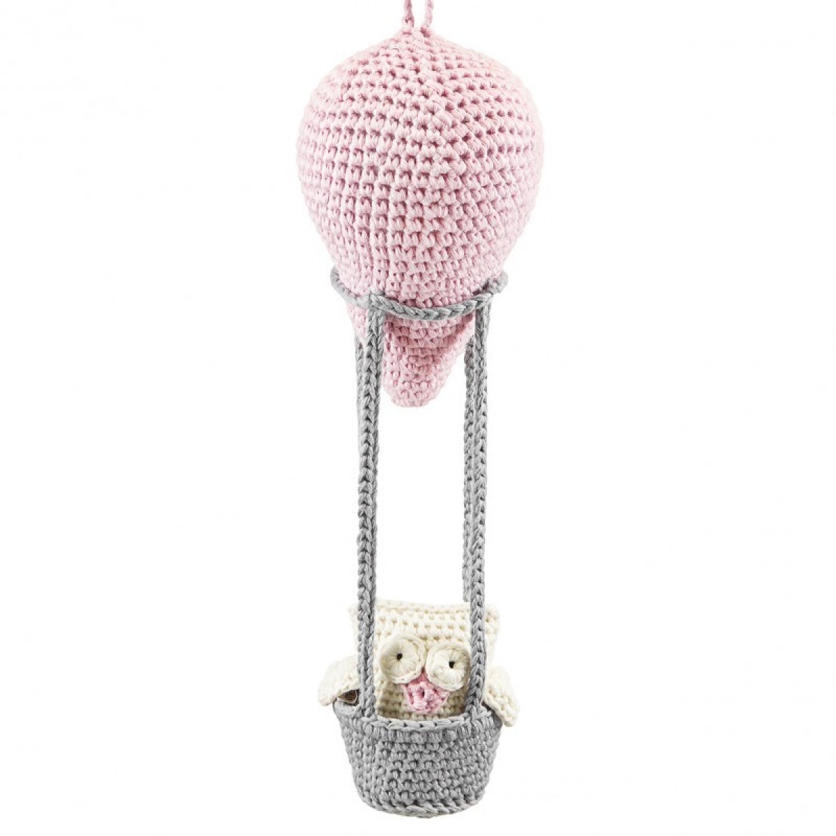Pūce ar balonu – mīkstā rotaļlieta no bioloģiskās kokvilnas, 30 cm