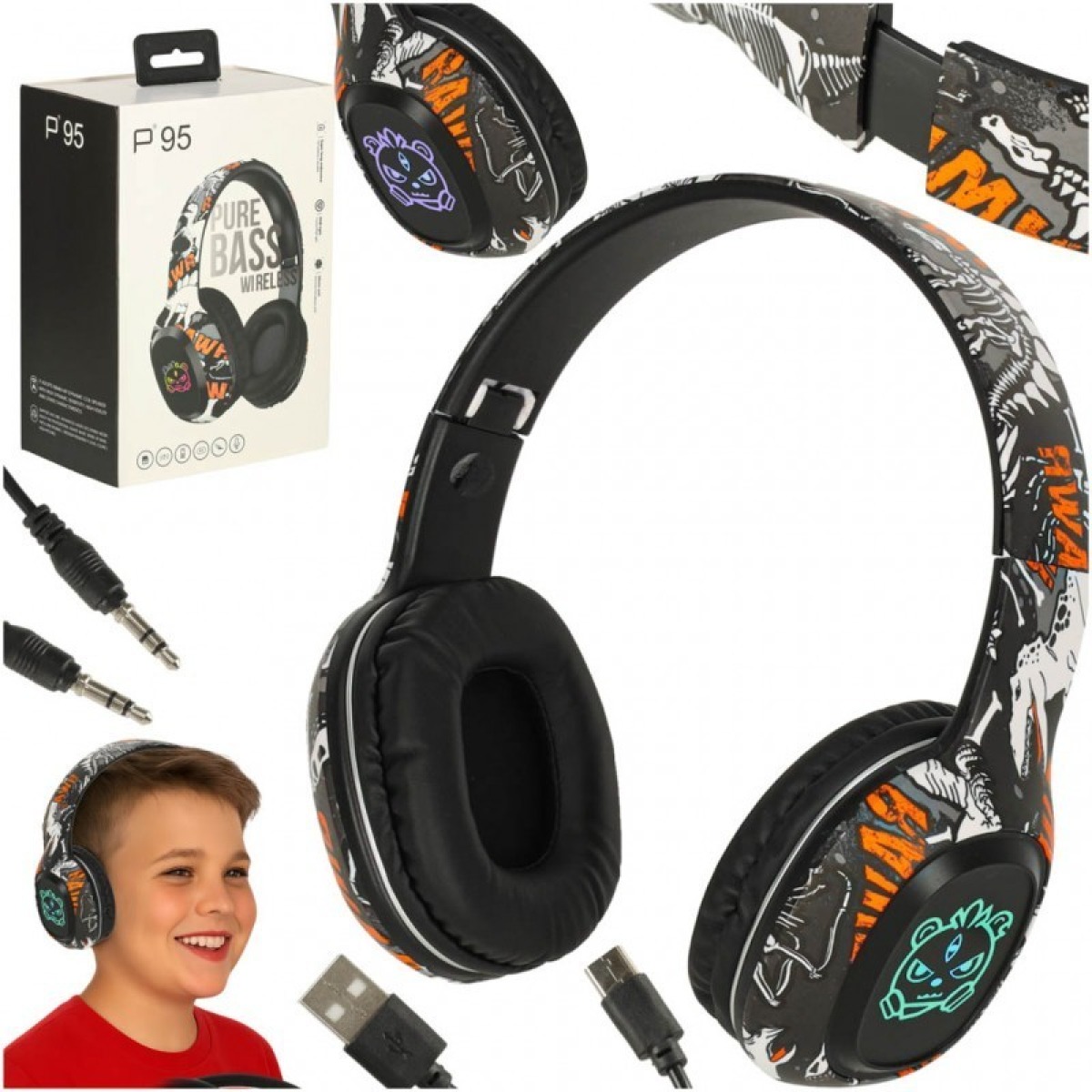 Juhtmevabad Bluetooth kõrvaklapid, mustad