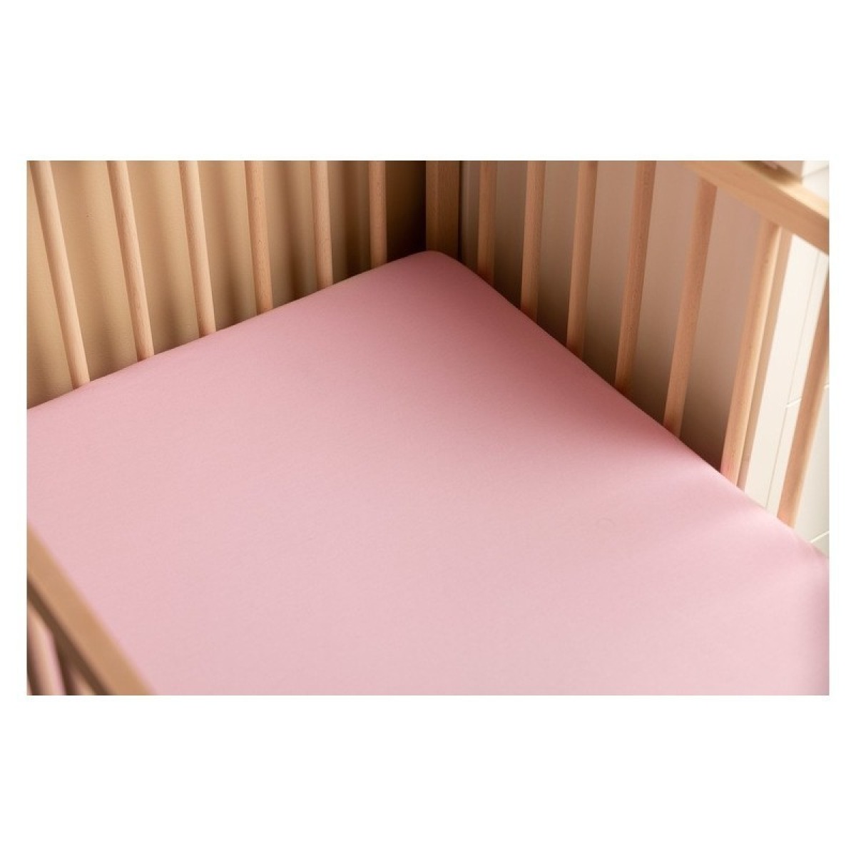 Jersey Deluxe palags ar gumiju, 120x60 cm, rozā
