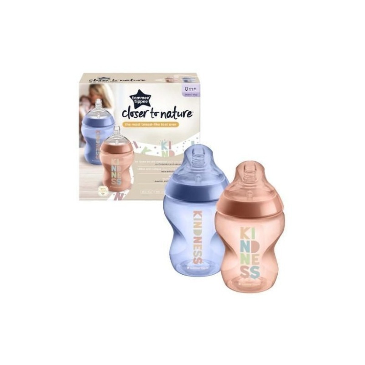 Tommee Tippee Closer to Nature 2 bērnu pudelītes, 260ml, no 0 mēnešiem