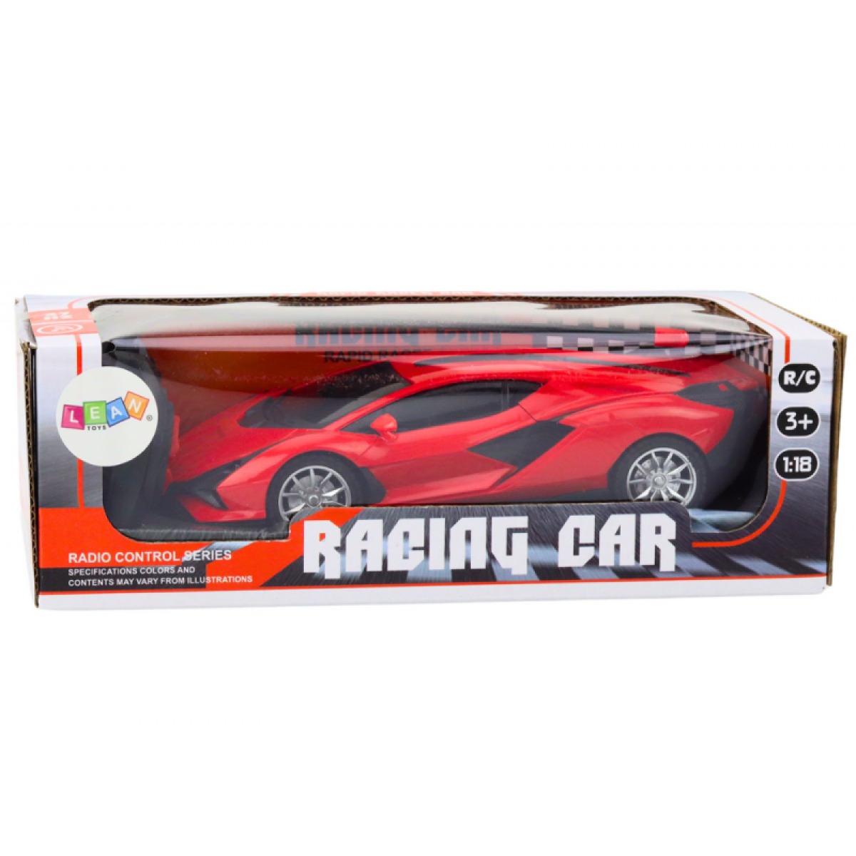 Puldiga RC sportauto, punane, 1:22