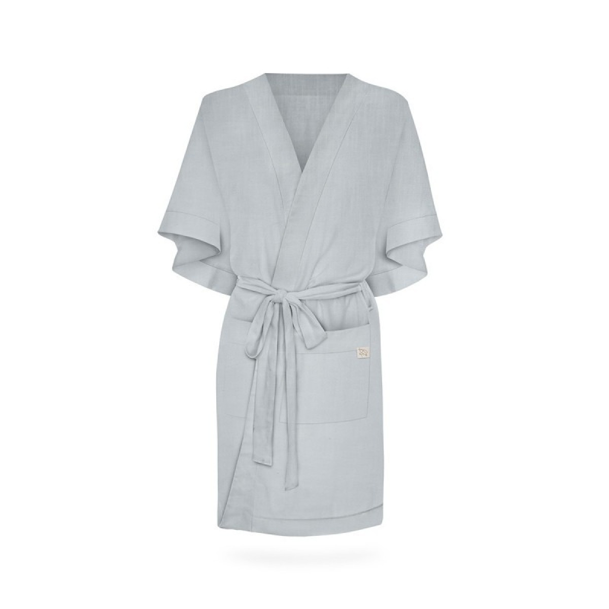 Rīta halāts / kimono, lins, gaiši pelēks