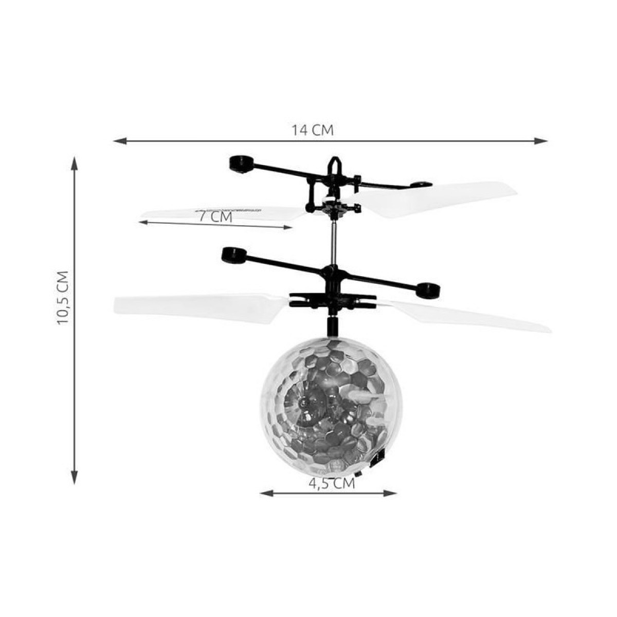 Lendav LED droon diskopall