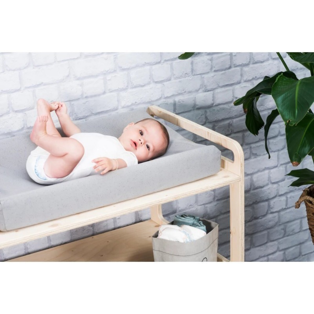Pārtinamā paklājiņa pārvalks Mini Dots Grey
