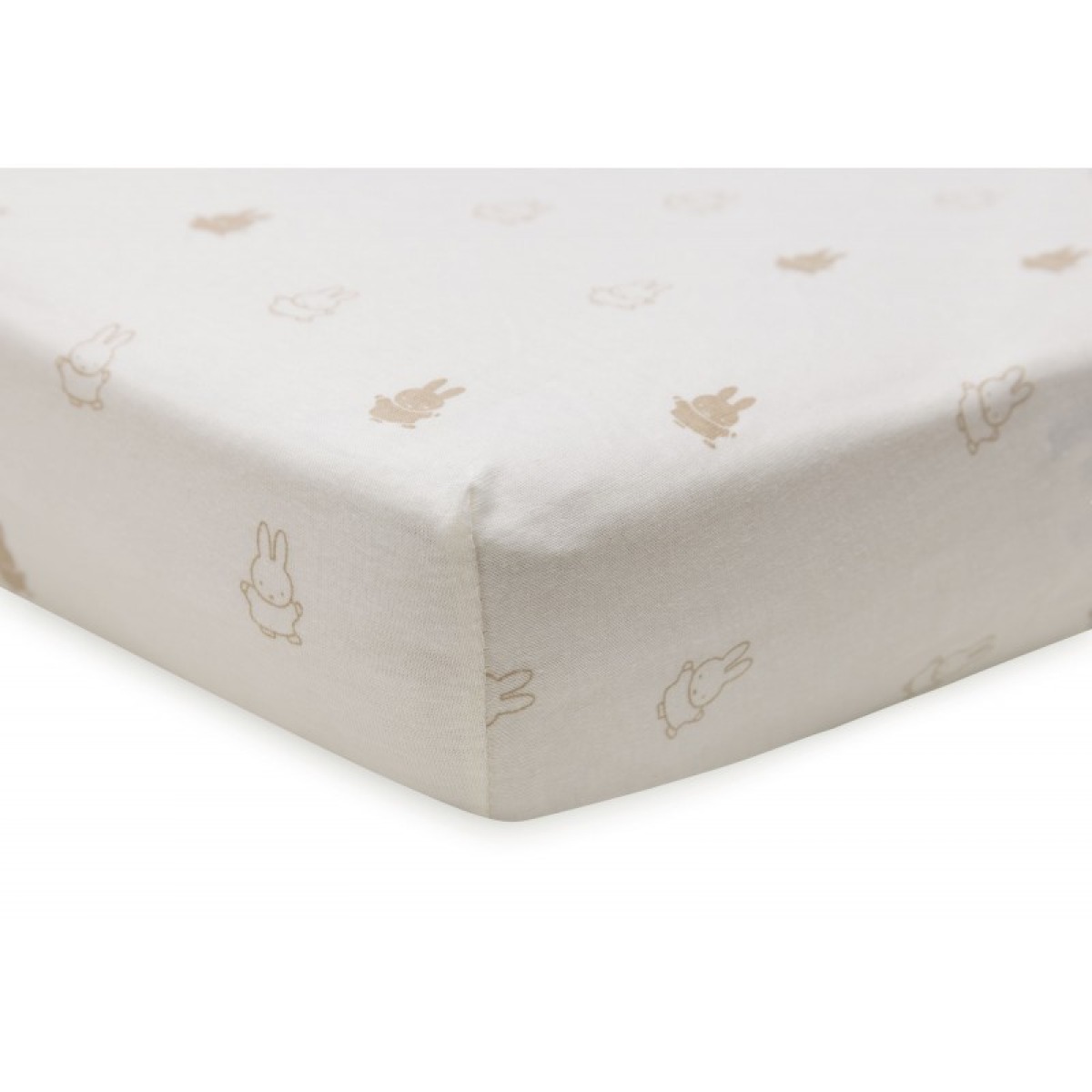 Kummiga voodilina Jersey 60x120cm Happy Miffy Nougat