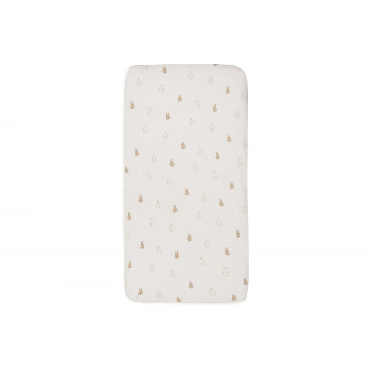 Kummiga voodilina Jersey 60x120cm Happy Miffy Nougat