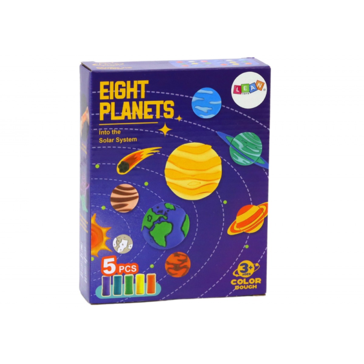 Plastiliini komplekt, 8 planeeti ja 5 värvi plastiliini