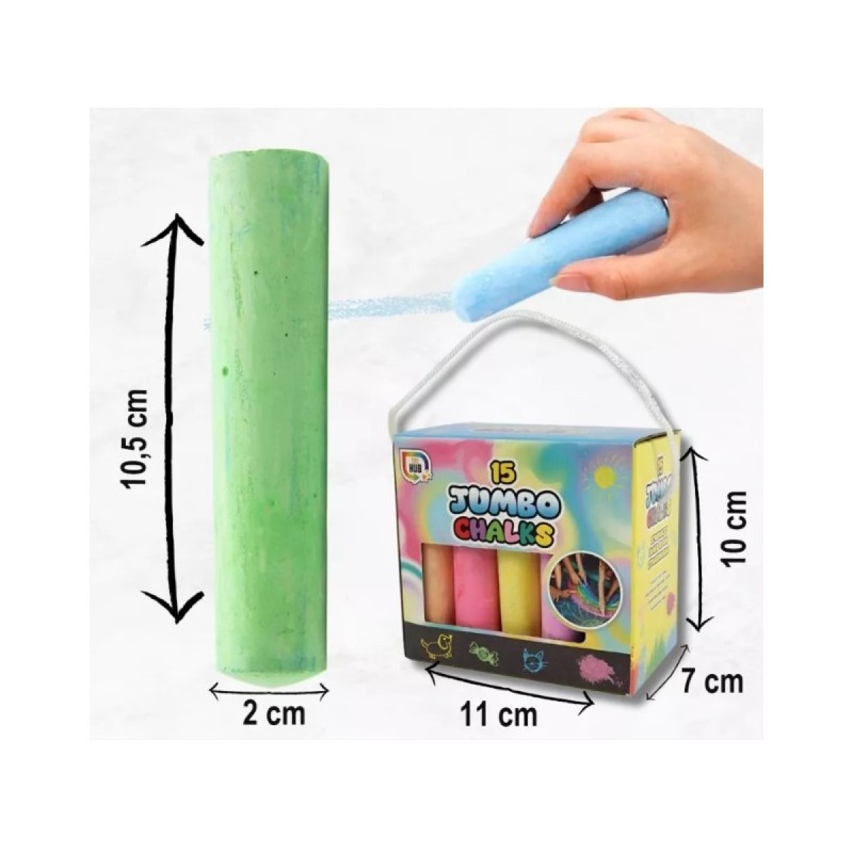 Jumbo suured kriidid, 15 tk