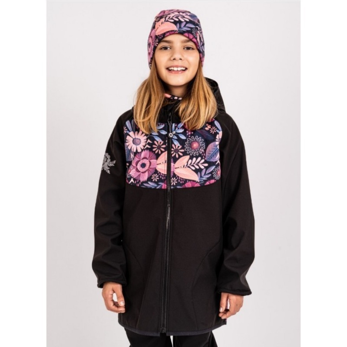 Bērnu softshell jaka ar flīsa oderi Basic, melna/magic fl