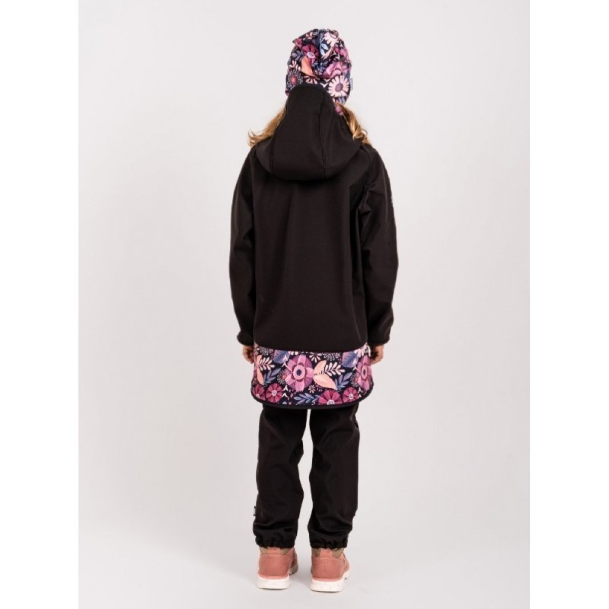 Bērnu softshell jaka ar flīsa oderi Basic, melna/magic fl