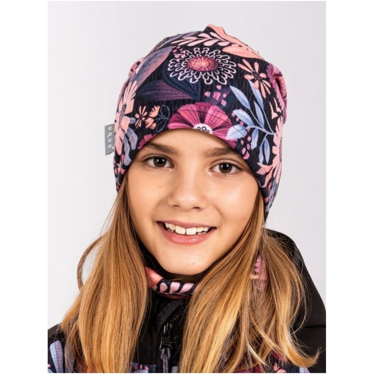 Fliismüts beanie, magic flowers