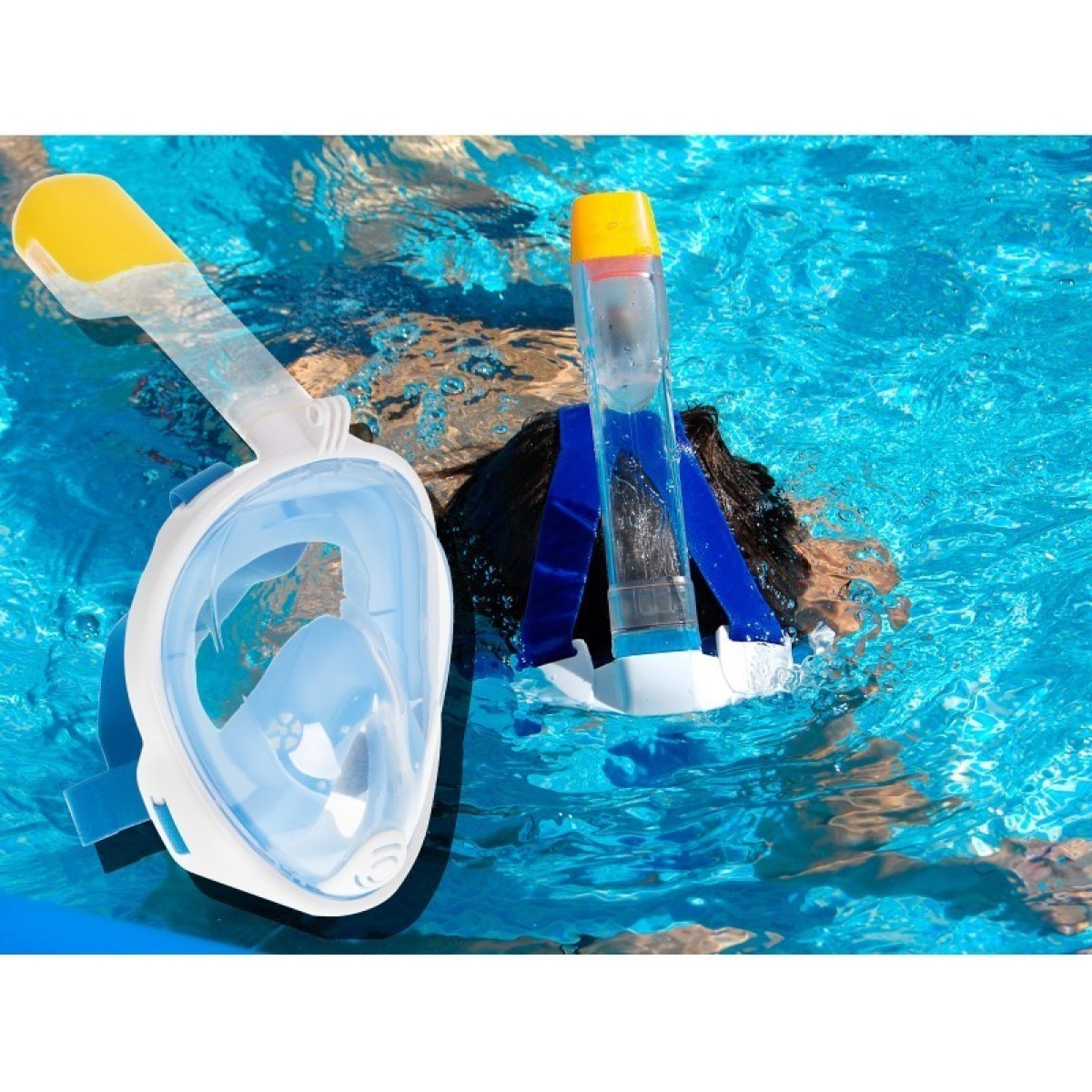 Snorkelēšanas pilnas sejas maska S/M, zila