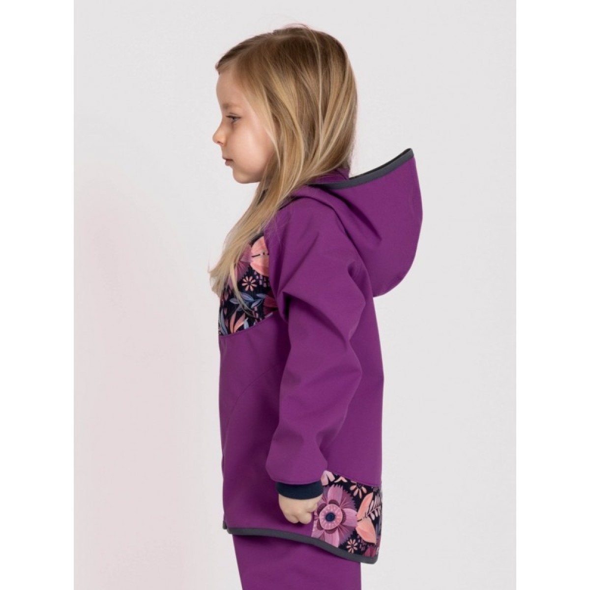 Bērnu bezoderes softshell jaka Basic, violeta/magic f