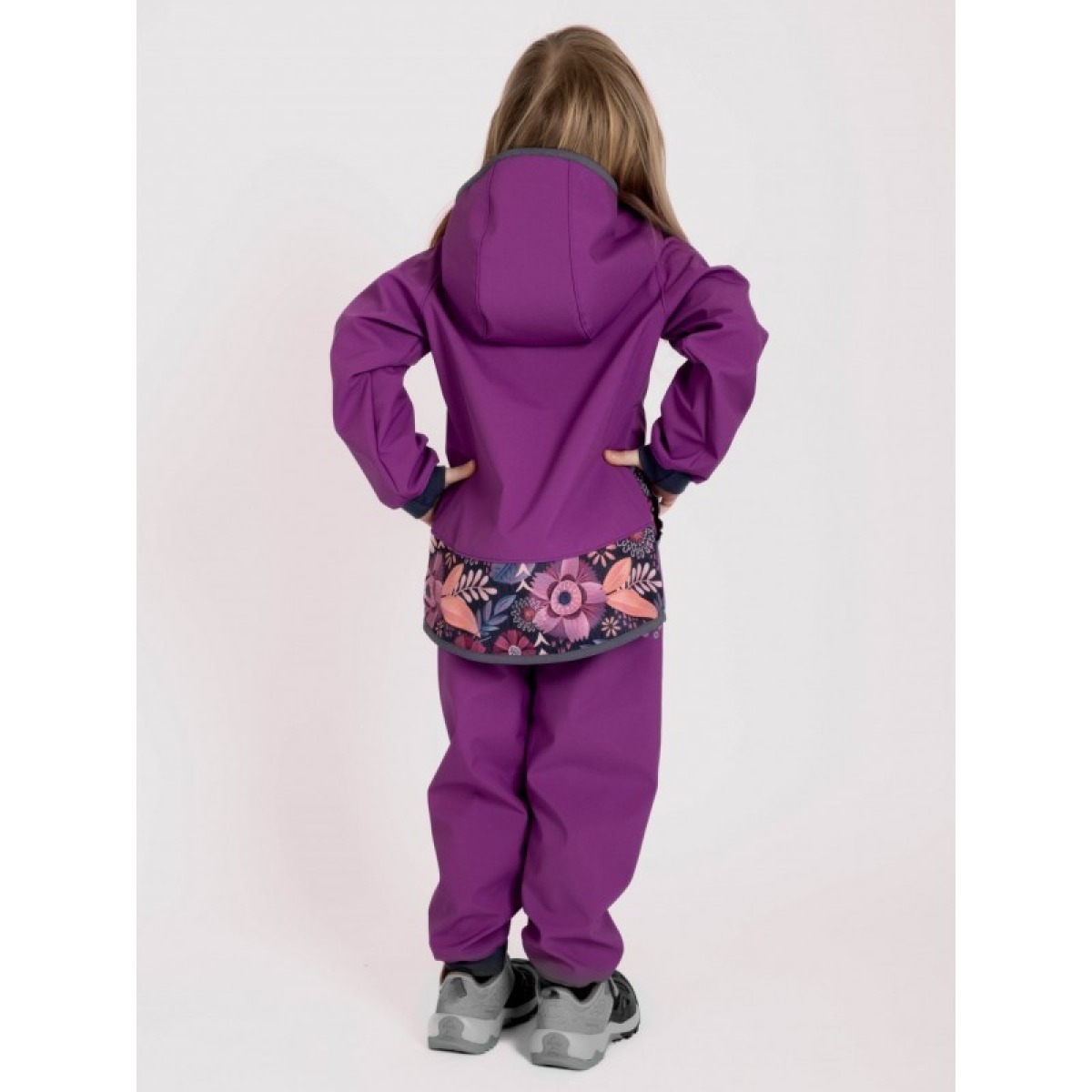 Bērnu softshell jope ilma voodrita Basic, lilla/magic flower