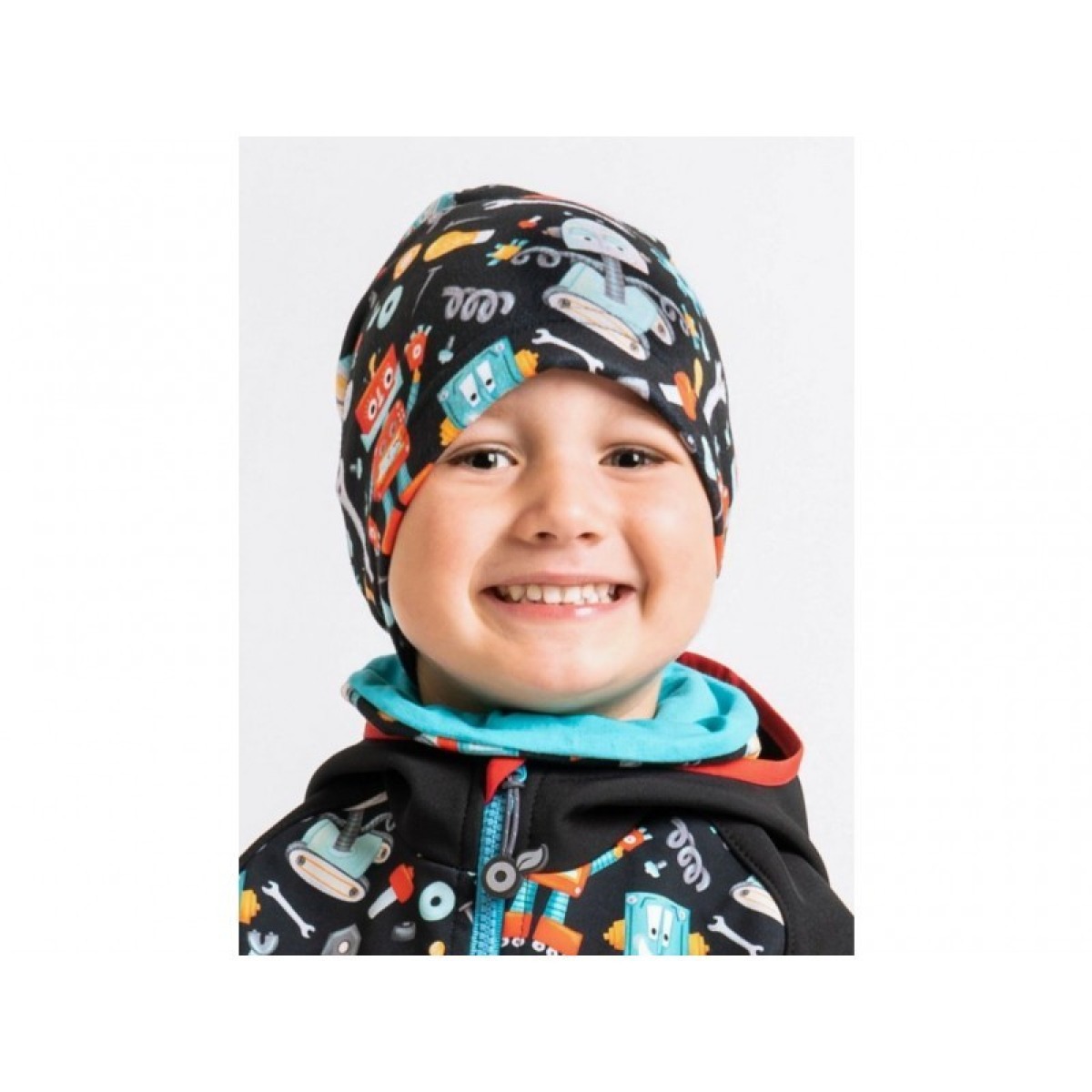 Flīsa cepure ar robotiem
