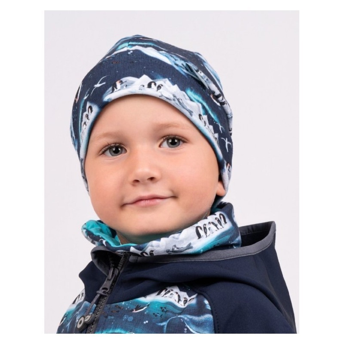 Bērnu flīsa kakla sildītājs ar pingvīniem