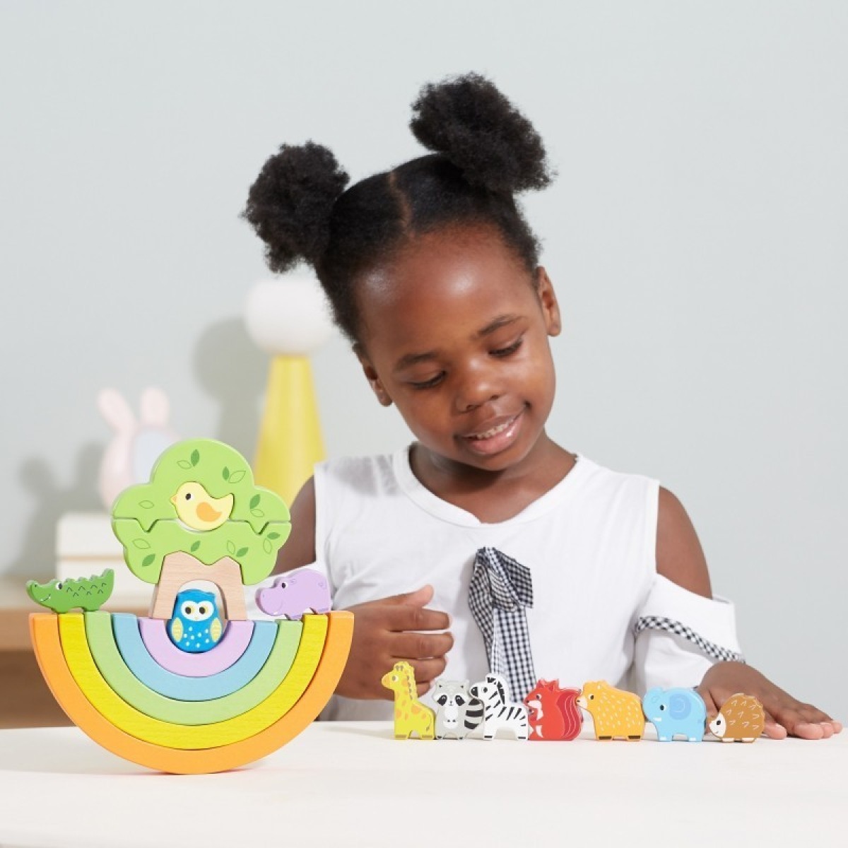 Koka vikerkaarekujulised pusleklotsid Creative Montessori