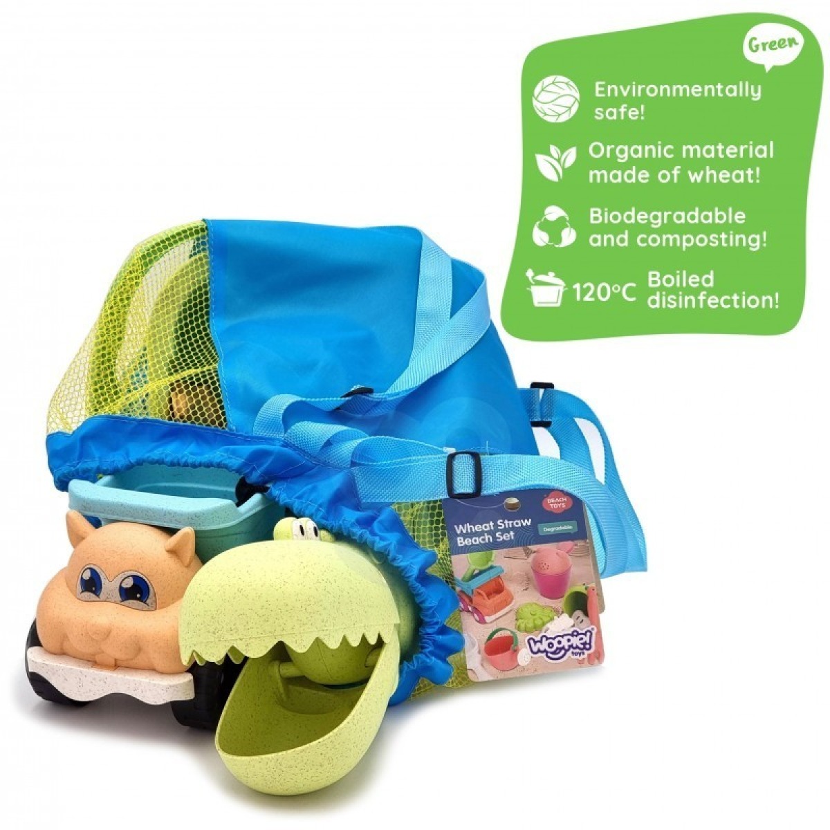 Smilšu rotaļlietu komplekts, 10 gab., BIODEGRADĒJAMS ORGANISKS MATERIĀLS