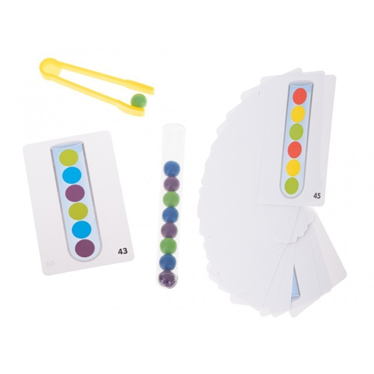 Montessori mācību spēle ar krāsainām bumbiņām