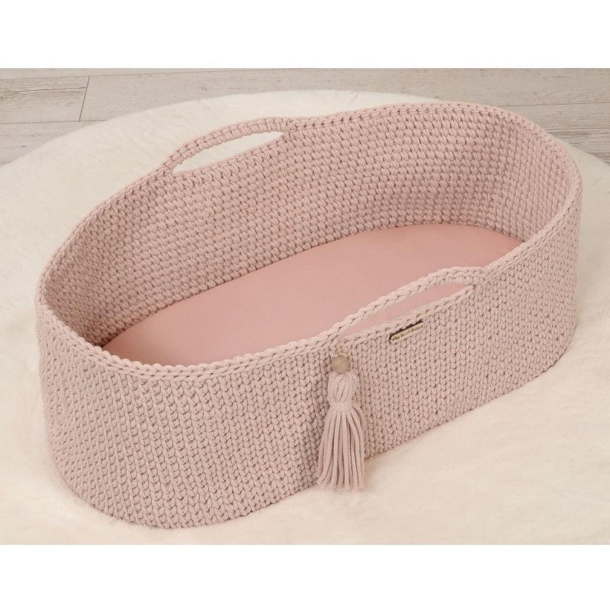 Kokvilnas palags Mozus grozam 75x35 cm — pasteļrozā