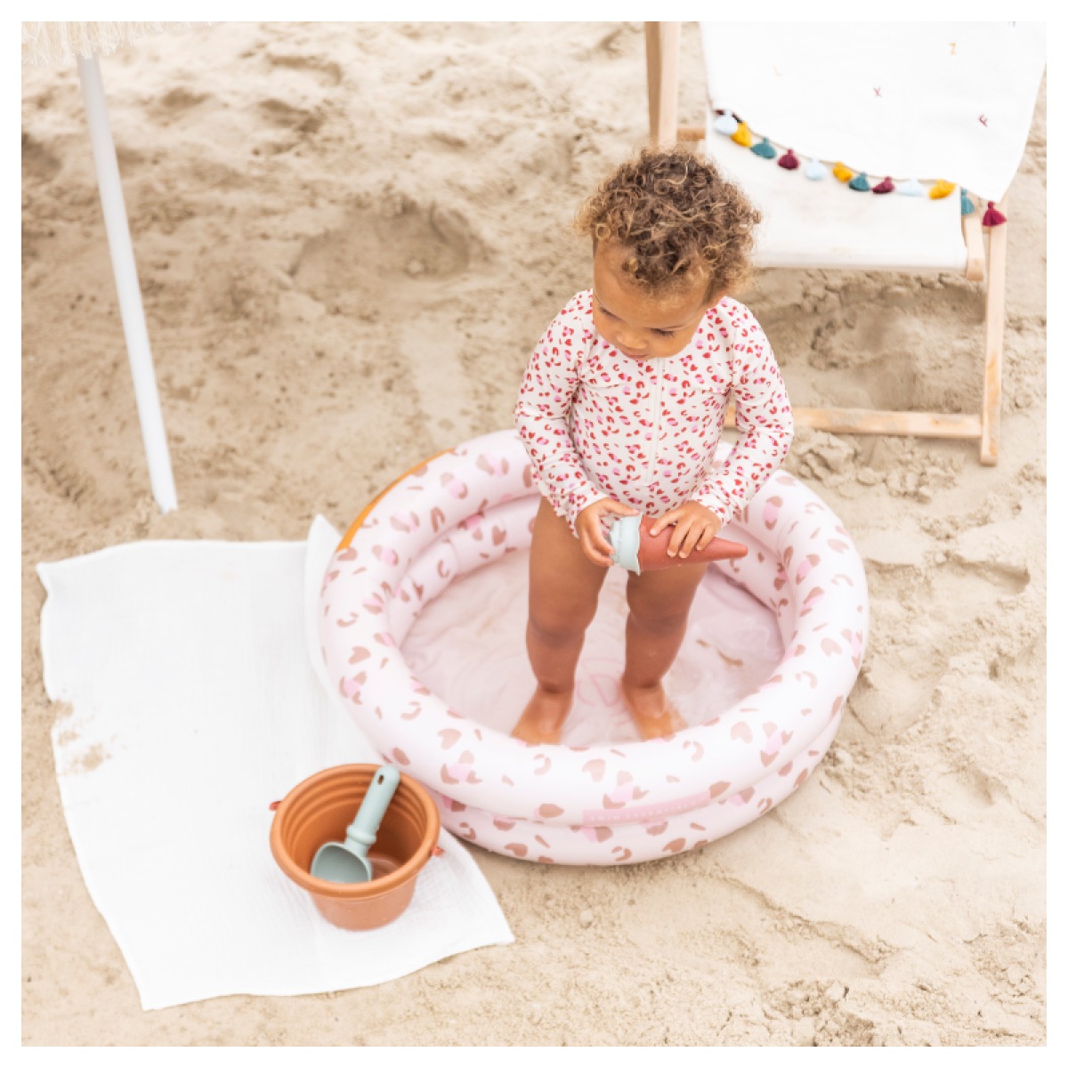 Bērnubassein Leopard old pink Ø 60 cm