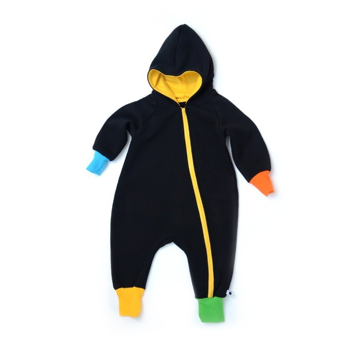 Puuvillane jumpsuit, must, suurus - 6-12 mēneši (74/80)