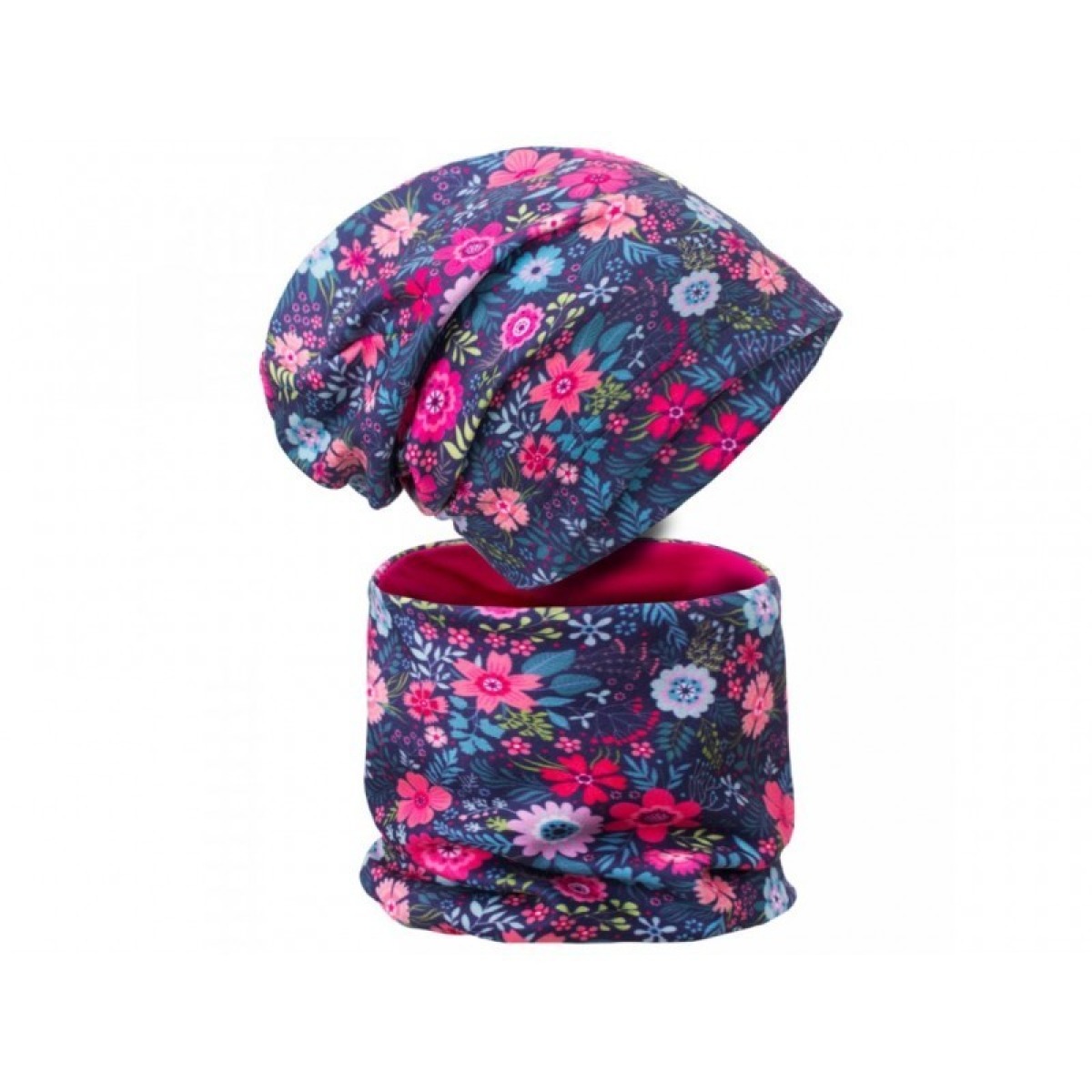Fliismüts beanie, lilled