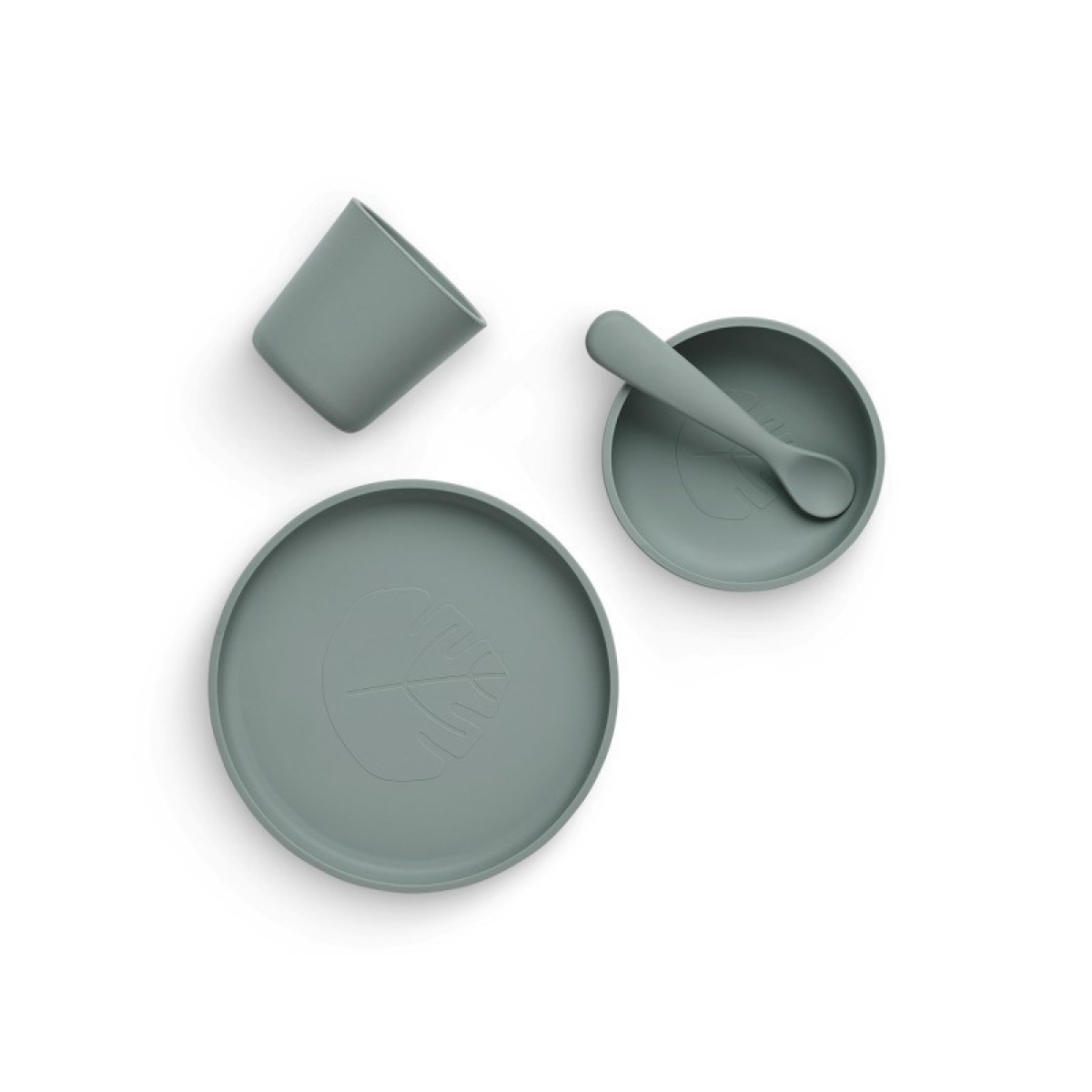 Silikoonist sööginõude komplekt, ash green